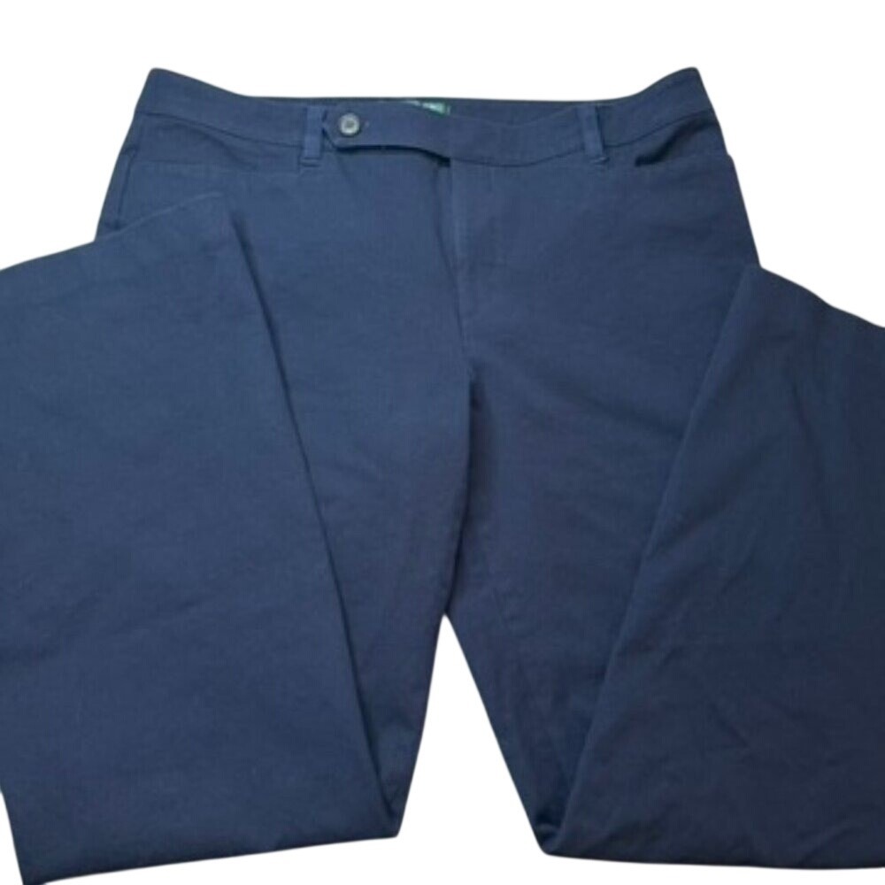 Lauren Ralph Lauren Pants Women 14 Navy Adelle Wide‎ Leg Trouser Quiet Luxury